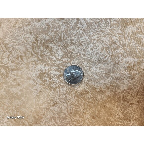 Frosted Leaf Beige Tone on Tone Cotton Fabric By The Yard For Quilting & Sewing - Picture 2 of 6